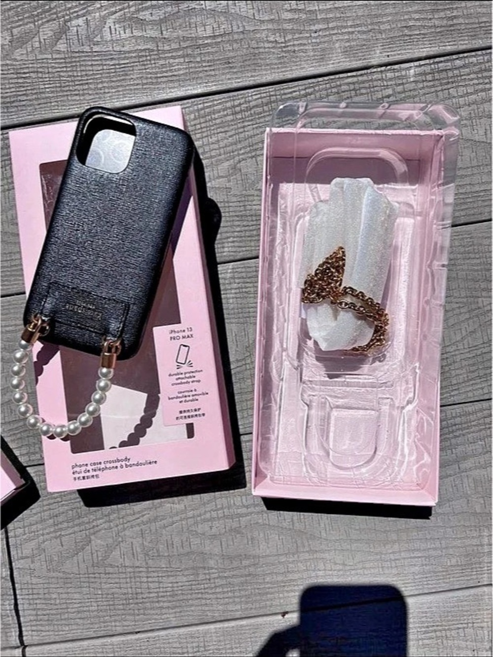 Kate Spade Black Beaded Chain Phone Case